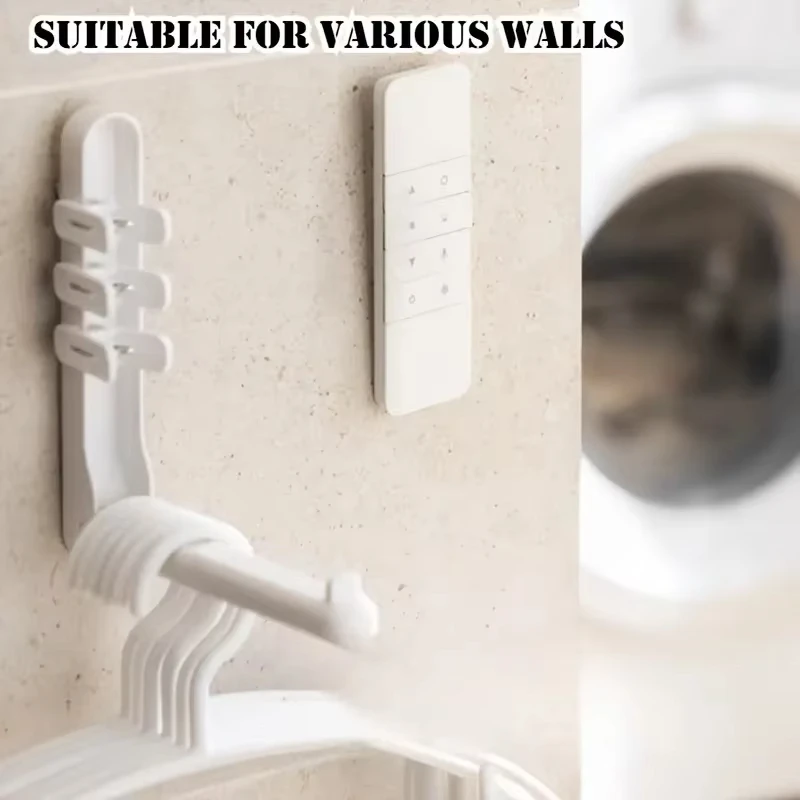 3/6 قطع حامل مغناطيسي بدون مثقاب - حامل جداري لأجهزة التحكم عن بعد TV/AC/DVD، تصميم أبيض موفر للمساحة