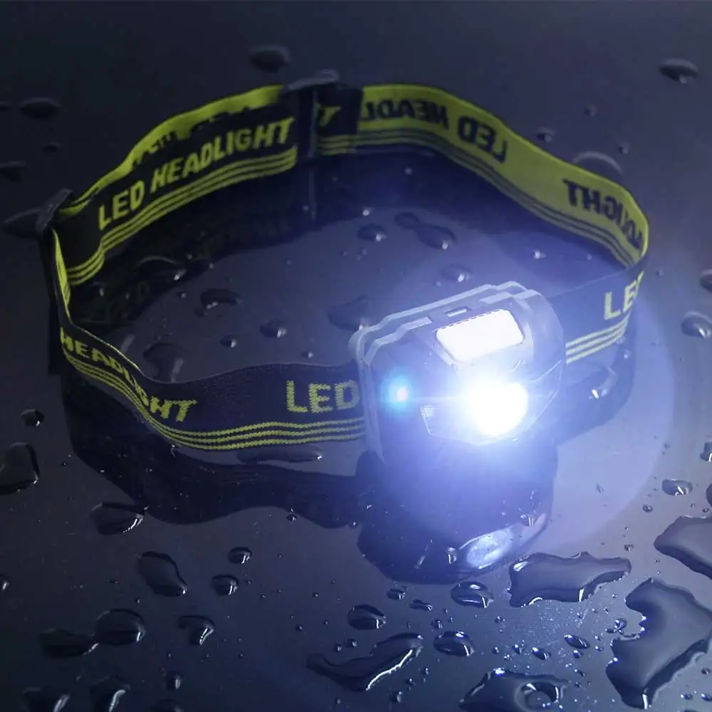 White Red LED Headlight Use AAA Headlamp Outdoor Adventure Head Light Dry Battery Lamp Flash 4 Mode Torch Riding Fishing Hunting