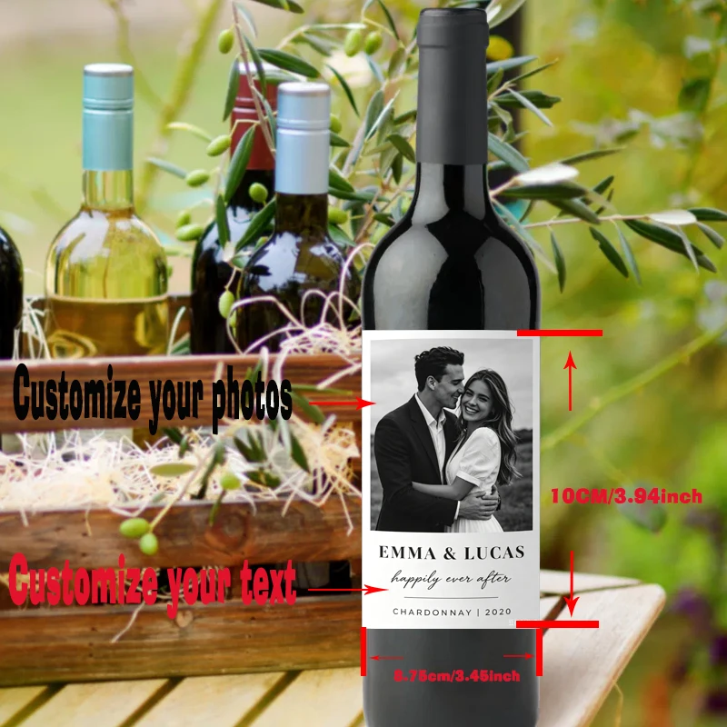 Personalized Customization of Your Own Photos and Text 10PCS-30PCS Wine Labels, Minimalist Wedding Preferences, Customized Wine
