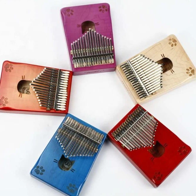 

2020 Cute Cat Kalimba 17 Keys Finger Piano Mbira Instrument