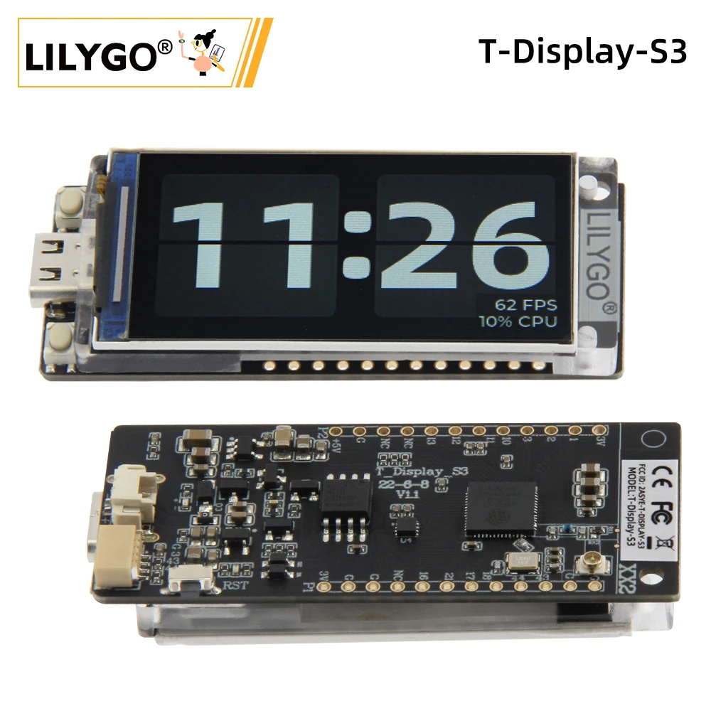 LILYGO ®   Carte de développement d'affichage LCD T-Display-S3 ESP32-S3 1,9 pouces ST7789, module sans fil WIFI Bluetooth 5.0, résolution 170*320