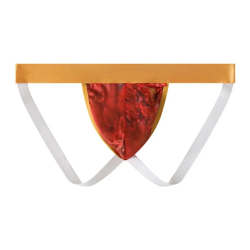 Men's Low Waist Ice Silk Thongs Hollow-out T-back Panties U-Convex Underpants  Bottom Erotic Hombre Male Lingerie