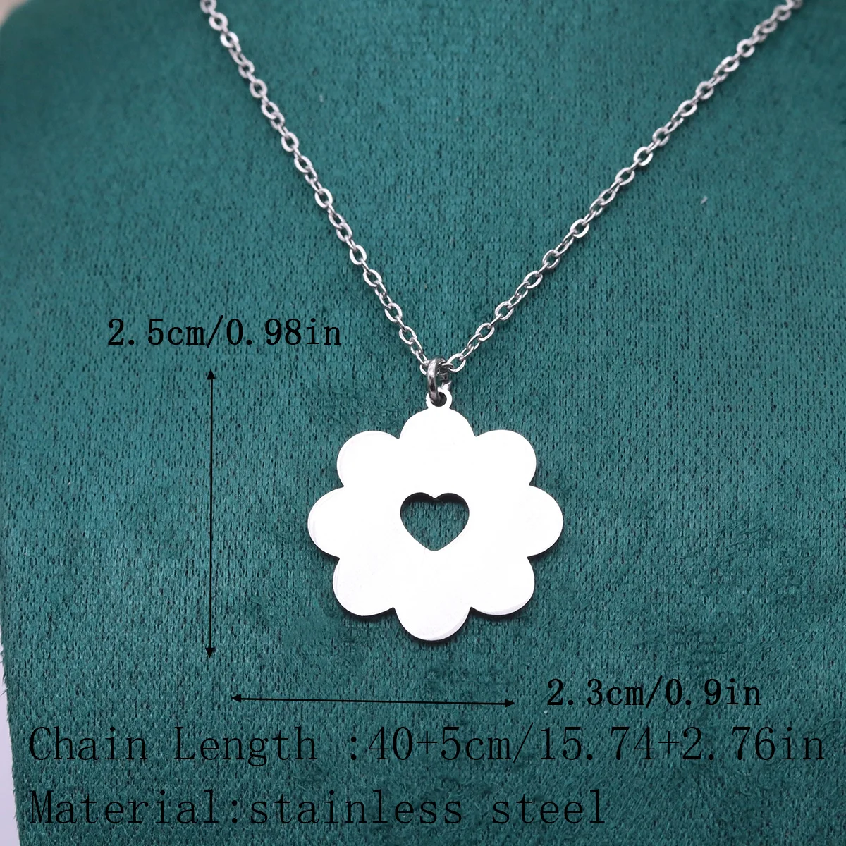 Kinitial Stainless Steel Flower Chic Harajuku Kawaii Choker Necklace Flower Pendant Necklace Women and Men Gothic Colar Jewelry
