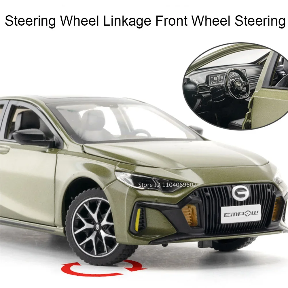 1:24 empow55 modelo em miniatura carros de brinquedo liga diecast som luz 6 portas abertas puxar para trás decoração veículo brinquedos para crianças presentes