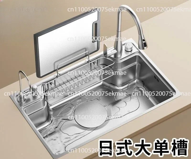 Large Single Slot Primary Color Uncoated Kitchen Sink 304 Stainless Steel Taichung Vegetable Sink