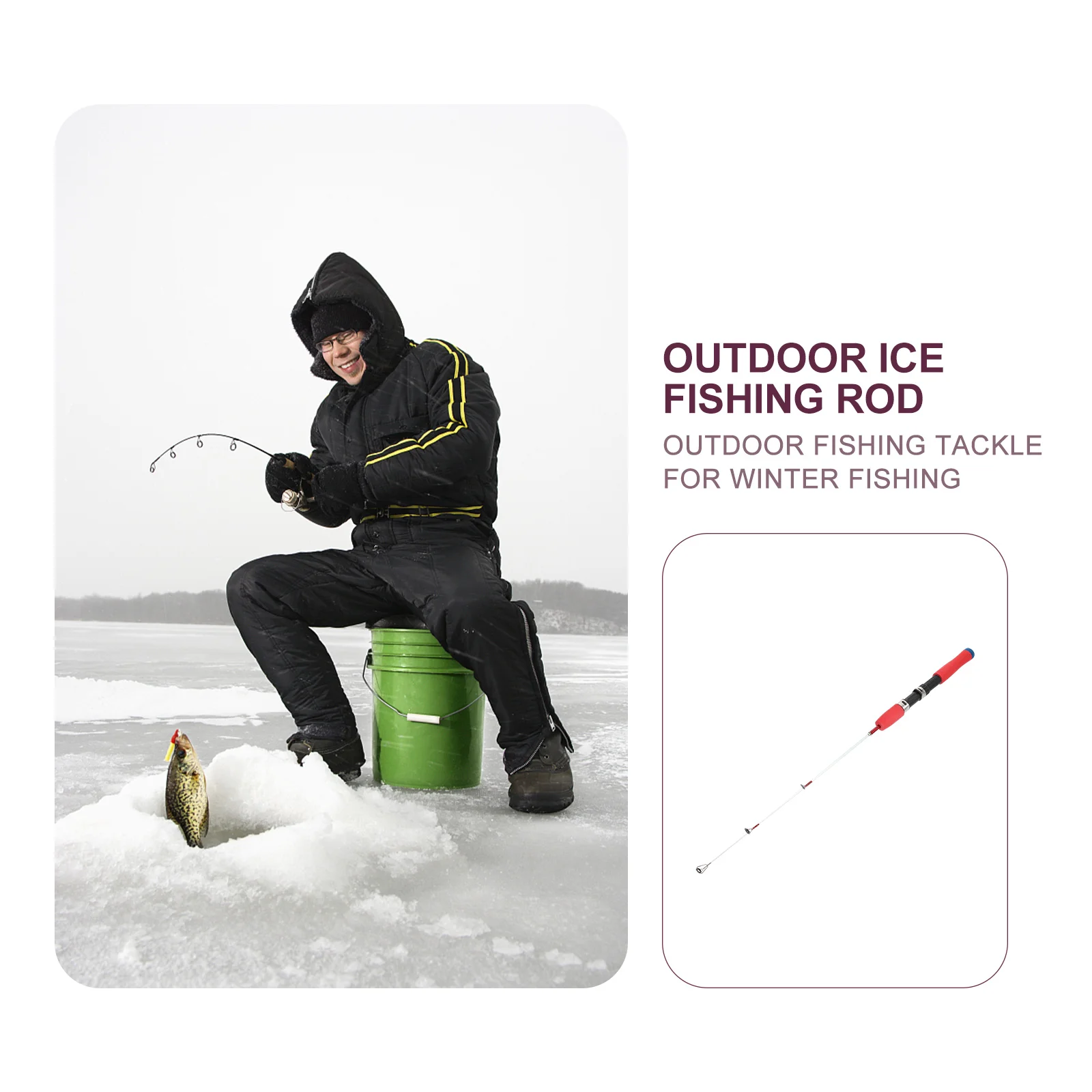 Ice Fishing Rod Accessory Outdoor Combination Lure Tool Short Winter Resin Metal Supply Travel Child Adjustable Equipment