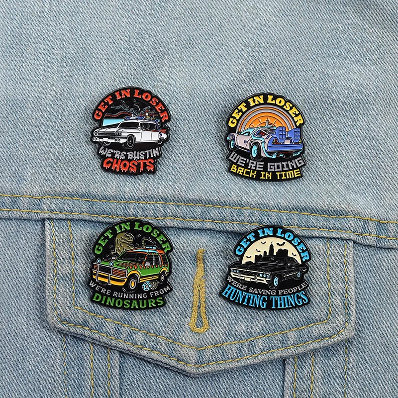 Car Brooch Cartoon Cool Racing English Letter Metal Badge Small Gift Wholesale Backpack Pin Brooches for Clothing Lapel Pins