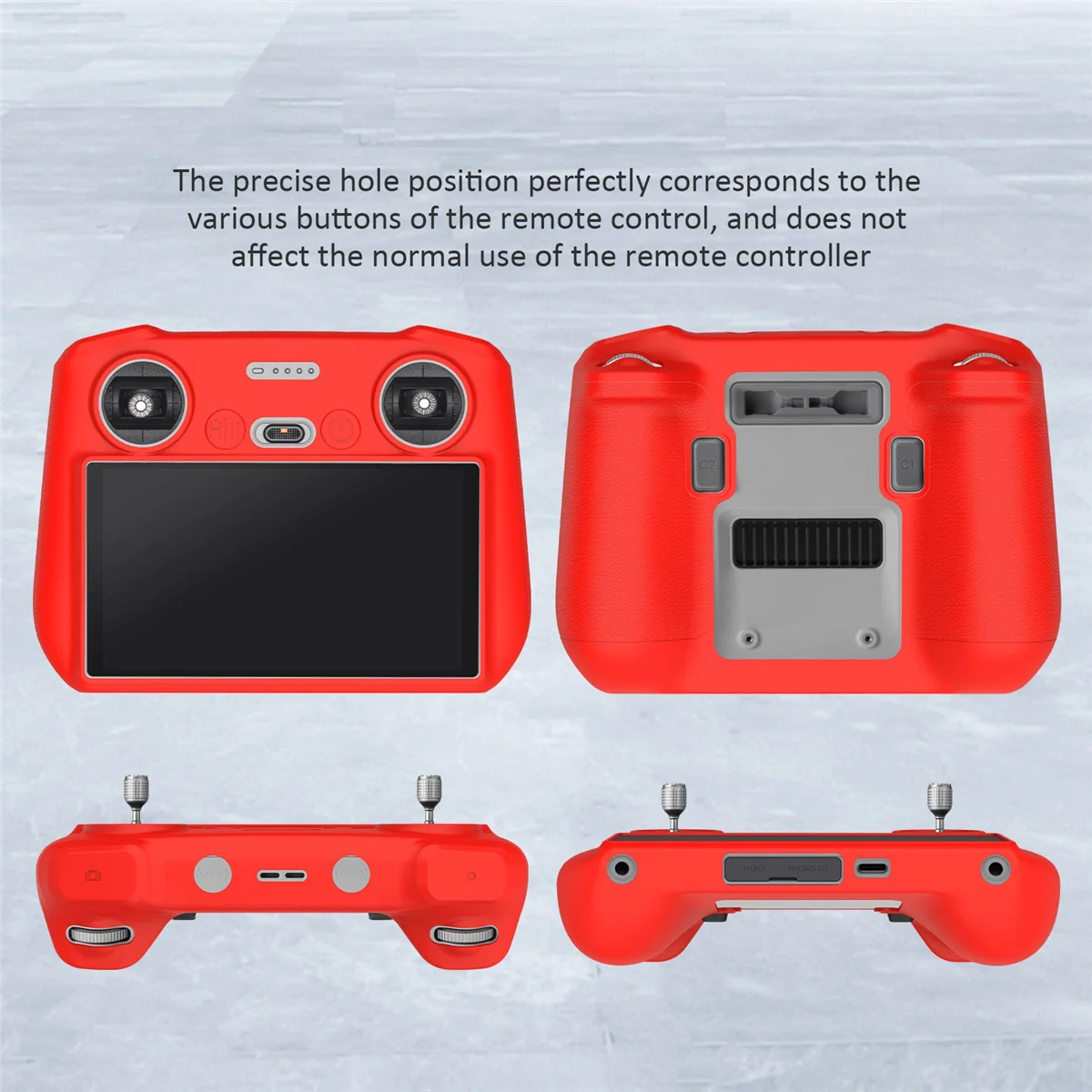 For 3 Classic/Mini 3 PRO Silicone Case Non-Slip Protective Cover with Screen Remote Control Camera-Black