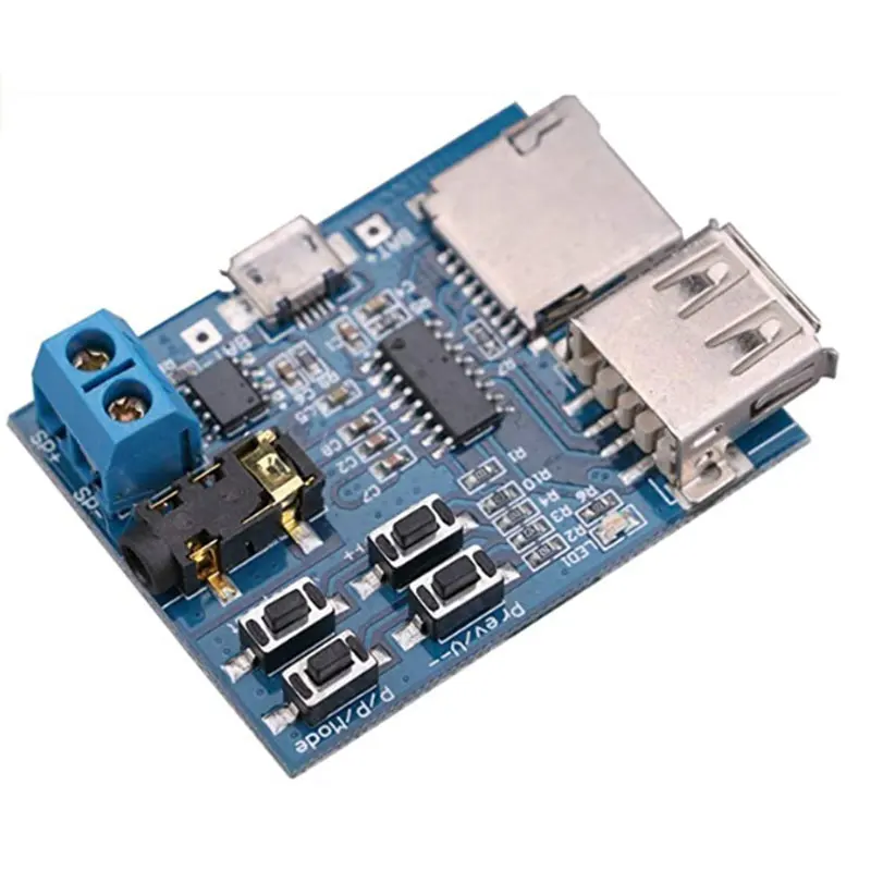 Mp3 Lossless Decoding Board Mp3 Decoder Module TF Card U Disk Decoding Player Comes with Power Amplifier