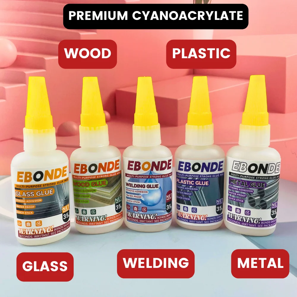 Super colla di cianoacrilato premium per vetro, legno, plastica, metallo, ceramica - Adesivo istantaneo resistente all'acqua