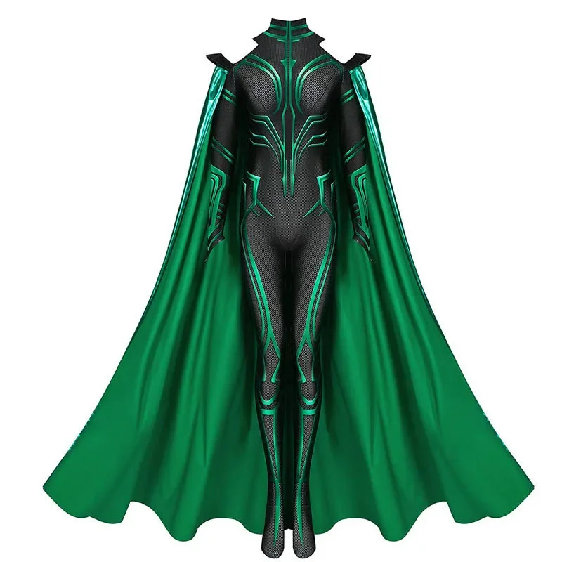 

Ragnarok Supervillain Hela Cosplay Costume Jumpsuit Bodysuit Cloak Halloween Cosplay Costumes for Aldult Women