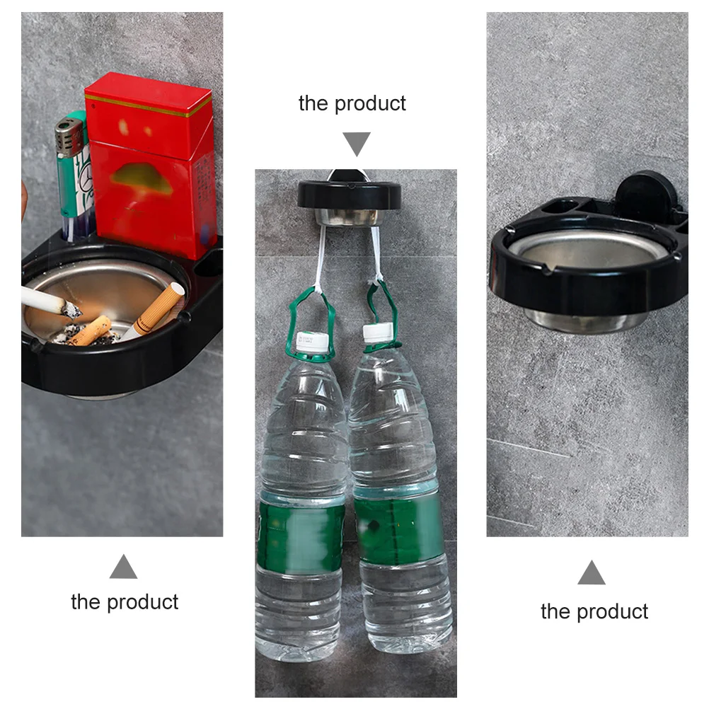 

Wall Mounted Ashtray Stainless Steel Cigarette Holder Detachable Inner Tank Easy Clean Bathroom Toilet Bedroom Balcony Use Smoke