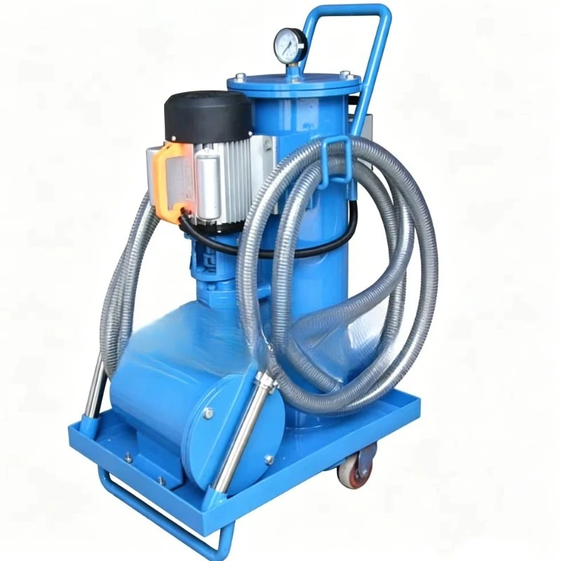Portable oil filter for insulating oils, turbine oils, lubricants, with 1 to 3 stages of filtration
