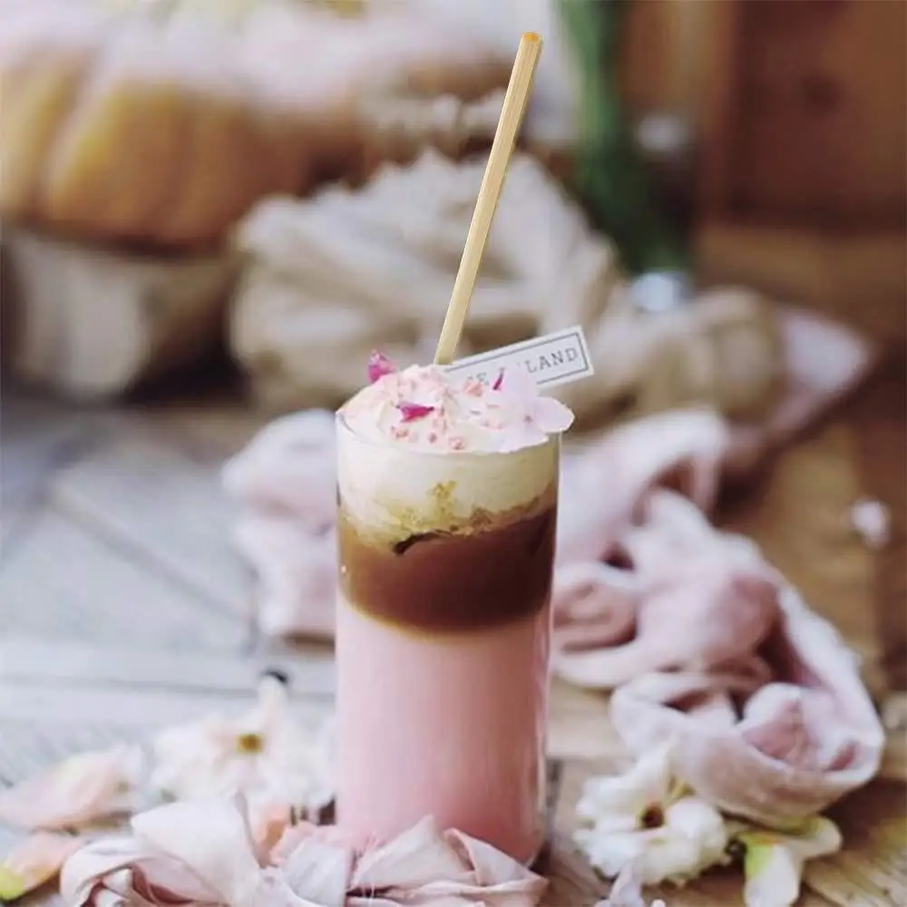 100Pcs 20cm Wheat Drinking Straws Eco-Friendly Natural Environmentally Straws Durable Portable Degradable Straws Party