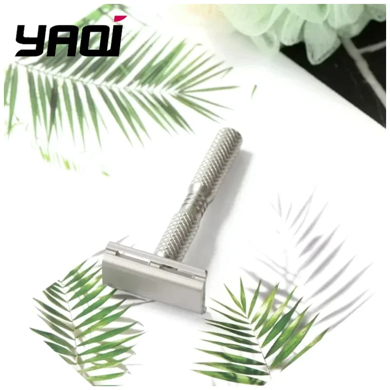 Light Weight Safety Razor 0.70mm Blade Gap Ghost Cross Grain Pattern Titanium 2026 New Arrival YAQI