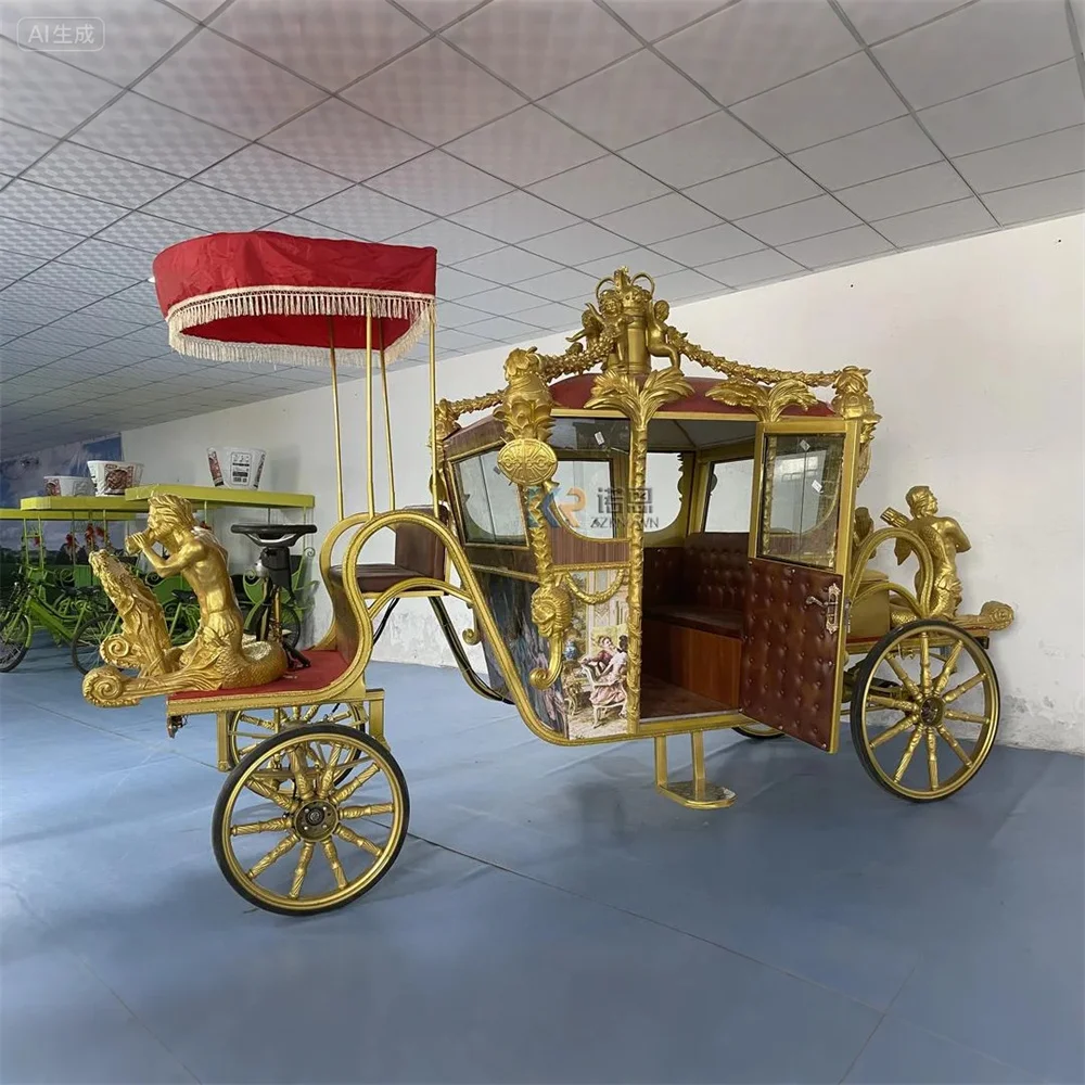 

Royal Luxury Horse Drawn Carriage Trailer Wedding Electric Wedding Horse Carriage