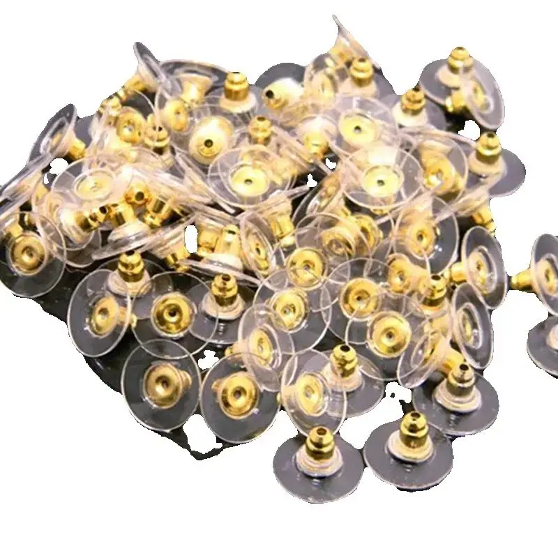 appr. 100pcs/pck Alloy Earring Backs Stoppers Earnuts Earring Plugs Gold Color Findings Jewelry DIY Accessories