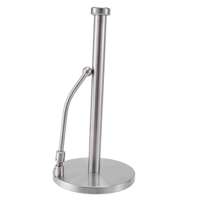 Paper Towel Holder Stainless Steel Standing Tissue Holder One-Handed Tear, Perfect Modern Design For Kitchen Keeps Kitchens Coun