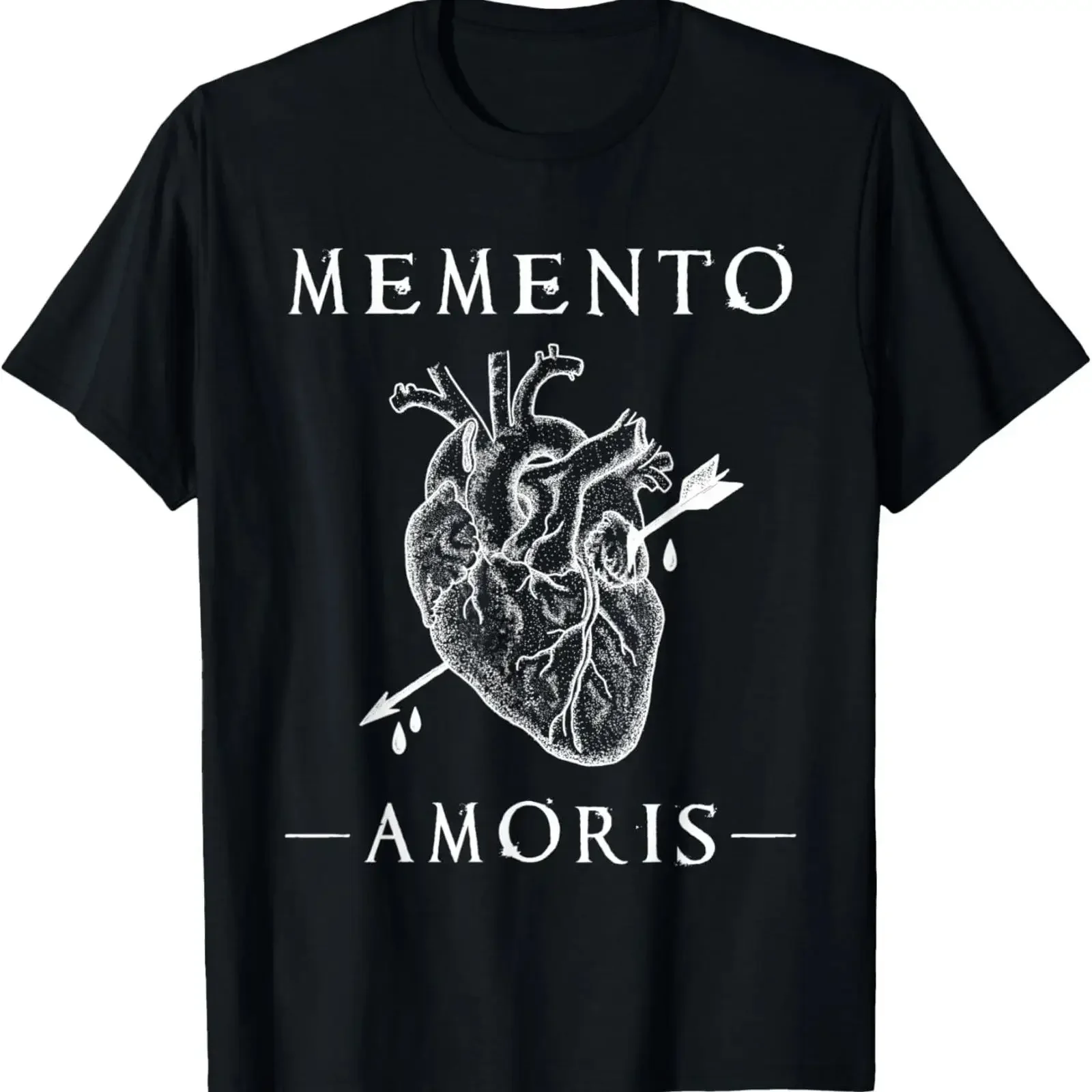 Memento Amoris Bleeding Heart amp Arrow Gothic Valentine Love T Shirt vintage Washed Soft Slightly Top For Everyday Wear homme