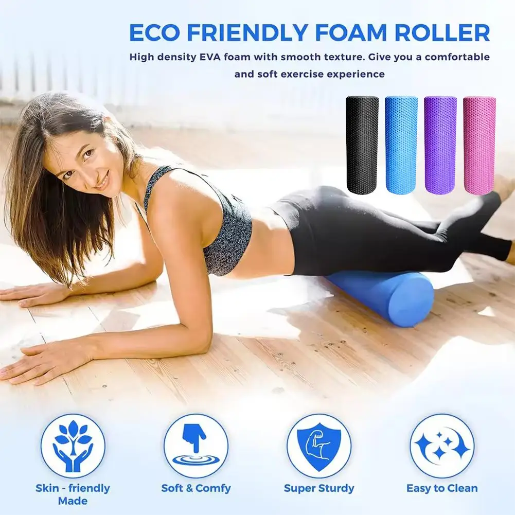 EVA-Schaumstoff Yoga-Rolle 30cm Tragbarer Pilates-Fitness-Zylinder für Bein-, Arm- und Rücken-Muskelmassage Heim-Fitness-Übungsrolle – Detail 1