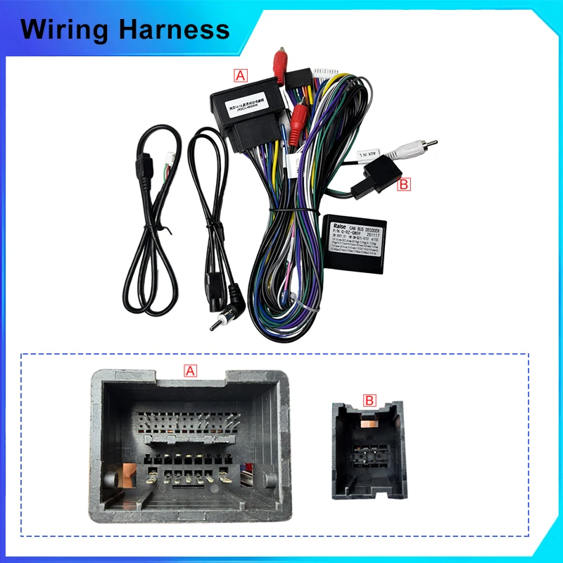 Car 16pin Wiring Harness Adapter Canbus Box Decoder For Buick Envision 2013-2015 Opel Mokka Android Power Cord Cable