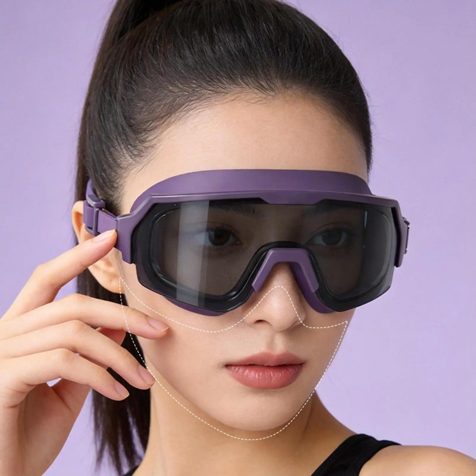 Goggles Swimming Adult Anti-Fog Large Frame Snorkeling Glasses For Beginners Women Swimmers Professionals Athletes Open Vacation