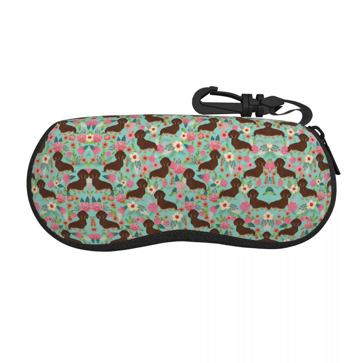 Custom Doxie Florals Dachshund Shell Eyeglasses Protector Cases Cool Sunglass Case Badger Sausage Dog Glasses Pouch