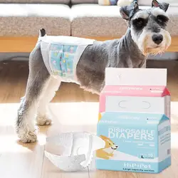 10Pcs Disposable Pet Diapers for Males Females Dogs Absorbent Doggy Disposable Underwear Physiological Pants for Dogs Puppy