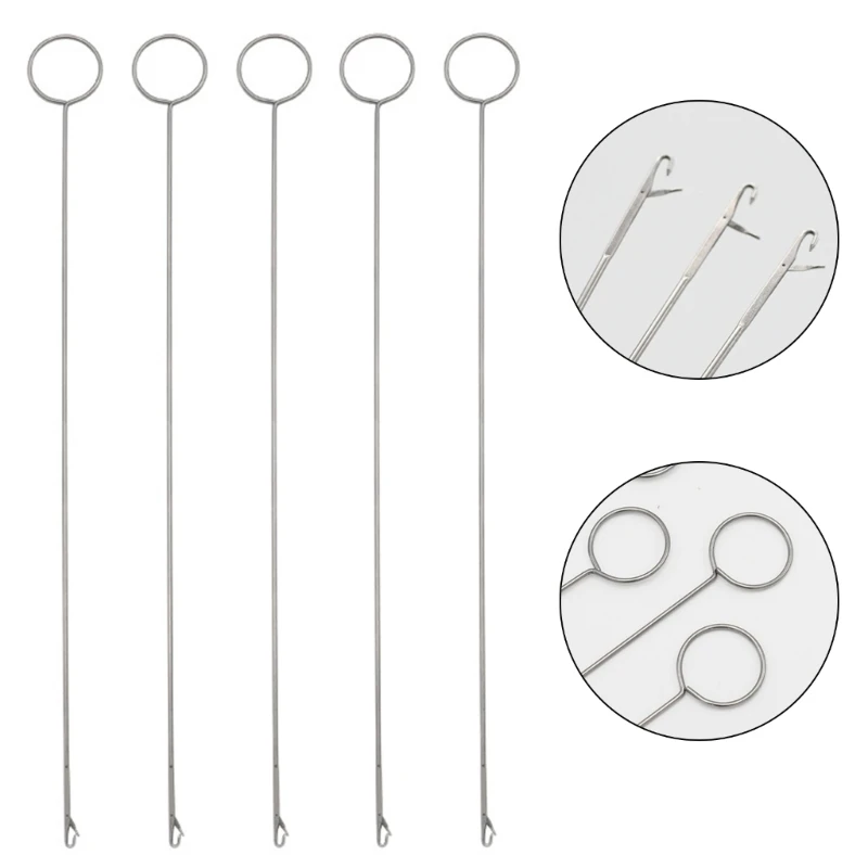 

20Pcs Drawstring Threader Tool for Making Belts, with Rings Turners Hook, Tweezers, Metal Drawstring Threader