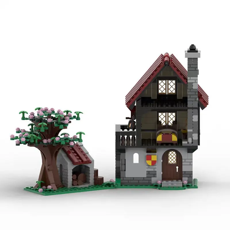 

Small particle assembly building blocks MOC-82740 585pcs medieval house building building toy three-dimensional model gift puzzl