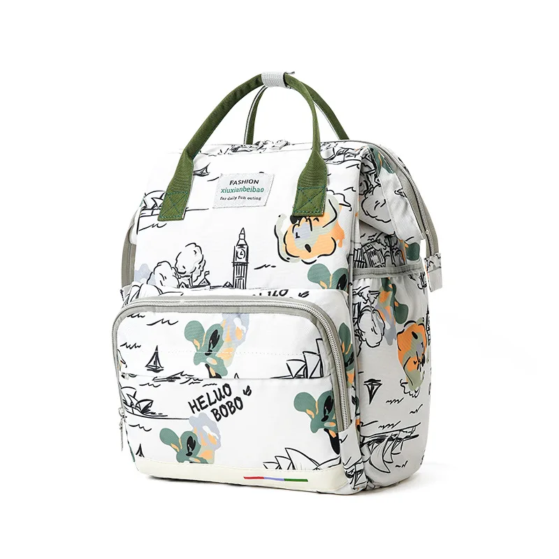 Fashion Print Nappy Backpack Bag Mummy Large Capacity Bag Mom Baby Multi-function Outdoor Travel Diaper Bags for Baby Care Stuff