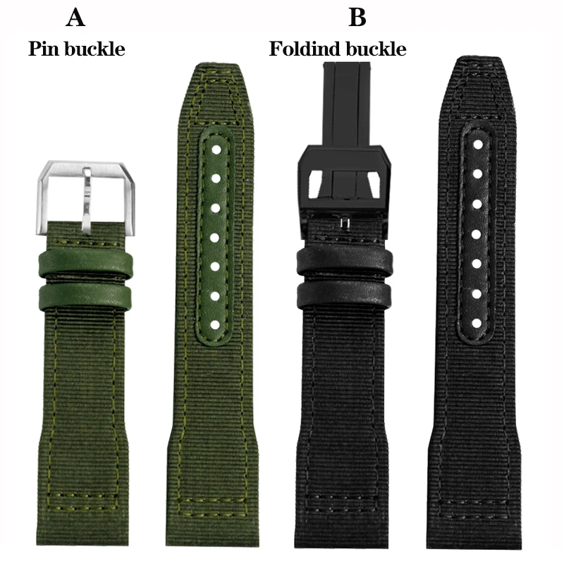 Nylon Canvas Strap for IWC Universal Pilot Mark 18 Spitfire Fighter Jet Portugal Series Sports Watchband Bracelet 20mm 21mm 22mm