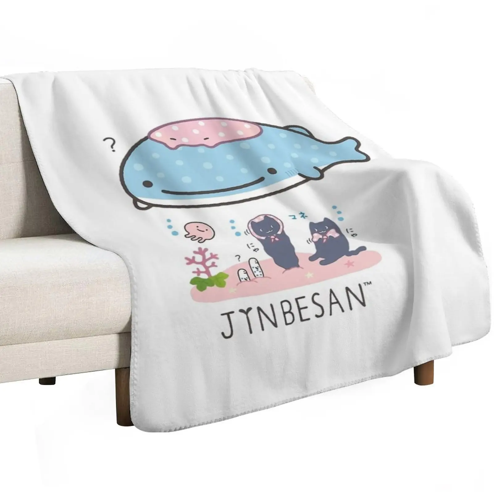 Jinbesan Group Pose Throw Blanket Blankets For Sofas Luxury Thicken Thin manga Cute Plaid blankets ands Blankets