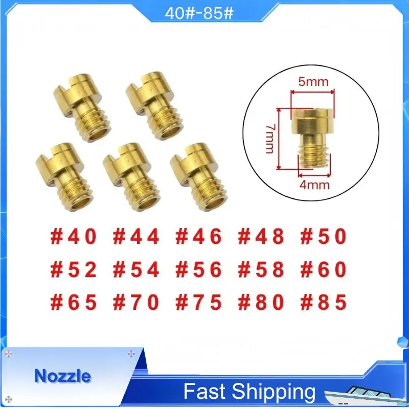 5PCS 40#-85# Carburetor Main Jet Carb Nozzle For M4 GY6 49cc 50cc 80cc 100cc 125cc CVK 24 26 PZ19 139QMB 139QMA 4-Stroke Scooter