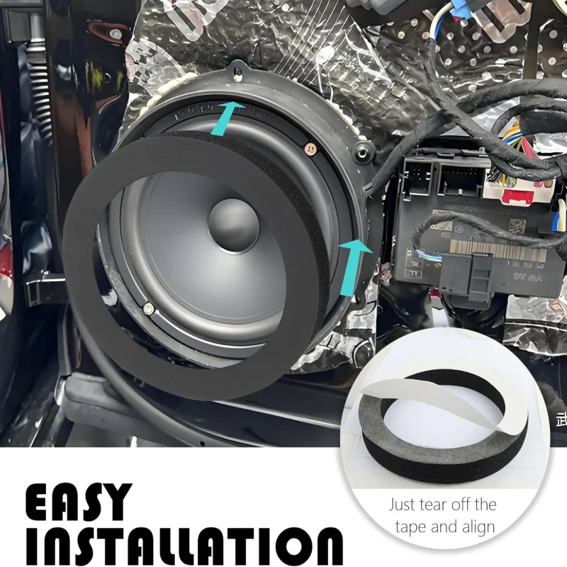 4PCS 4/5/6.5 Inch Car Speaker Sound Insulation Ring Cotton Bass Door Trim Soundproof Foam Pad Self Adhesive Soundproof Cotton