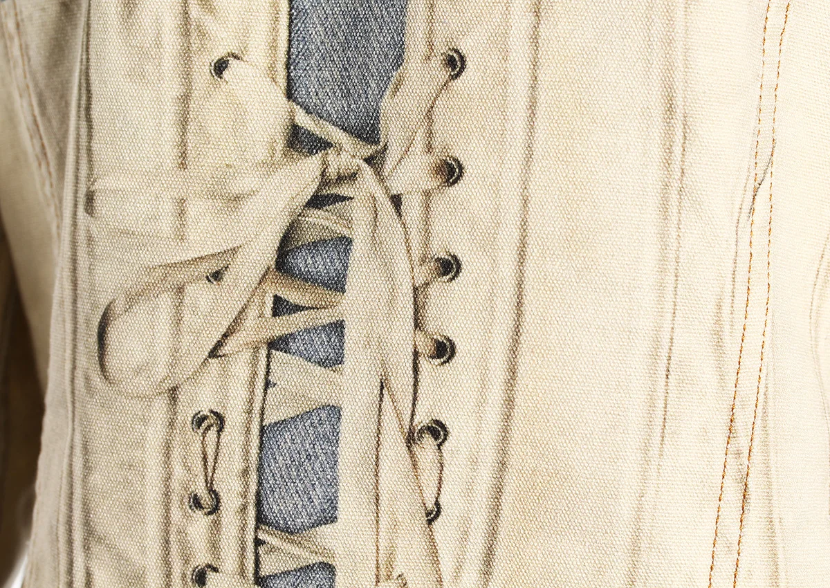   Kurtka jeansowa damska STUDIO Vintage Color Blo Visual Print Collar, wiosenno-jesienna, wysokiej jakości, modna.