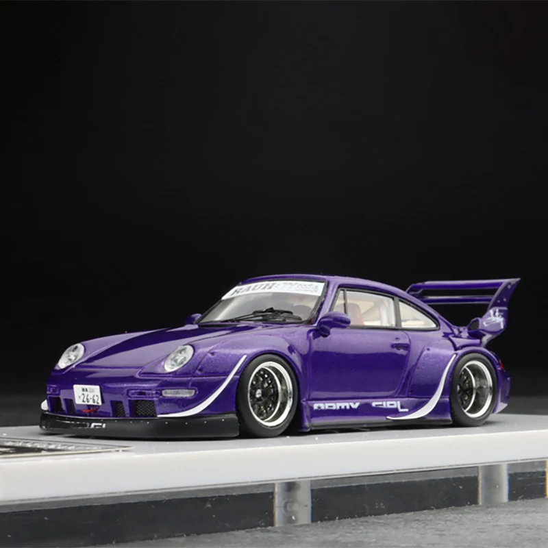 Fuelme 1/64 RWB 993 ARMY GIR 911 Wide body  Pearl Purple Limited Edition Resin Static Car Model Toy Gift