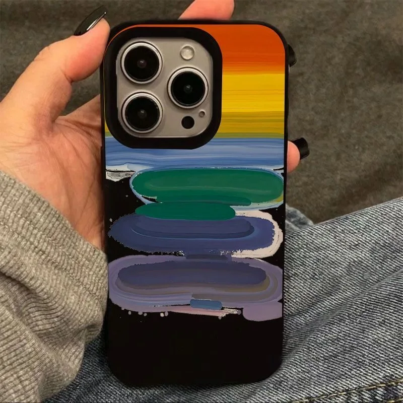 

colorful phone case for iphone 17 pro max 16 plus 15 14 13 11 camera protection silicone back cover for iphone 12 pro xr x shell