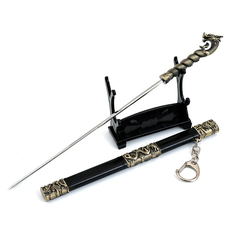 22 cm Nieuwe Water Marge Fang La Zwaard Sleutelhanger Film Randapparatuur Alle Metalen Wapen Model Feestartikelen Cosplay Bureau Ornamenten Speelgoed