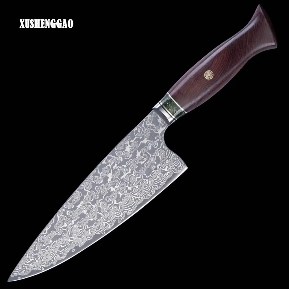 

8 Inch Chef Knife 67 Layer Damascus VG10 Steel Blade Sharp Cleaver Slicing Handmade Forged Longquan Kitchen Knives Cooking Tools