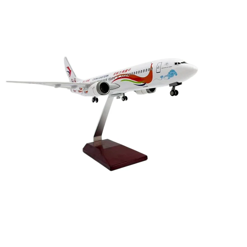 1:190 Scale Aircraft Model 37cm Chinese Peacock Airlines Boeing 737-800 Jetliner Light-Up Landing Gear Decorative Display Piece