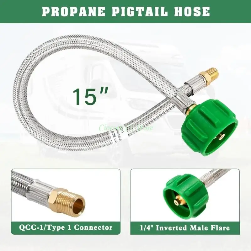 X90F 2pack Good Quality Propane Gas Hose High Pressures Propane Hose for Camping BBQ and Recreational Vehicles