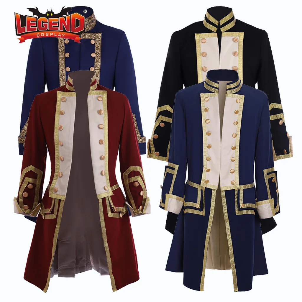 Chaqueta militar victoriana Medieval para hombre, disfraz Colonial de la Regencia, uniforme militar real, abrigo de esmoquin, chaqueta de George Washington