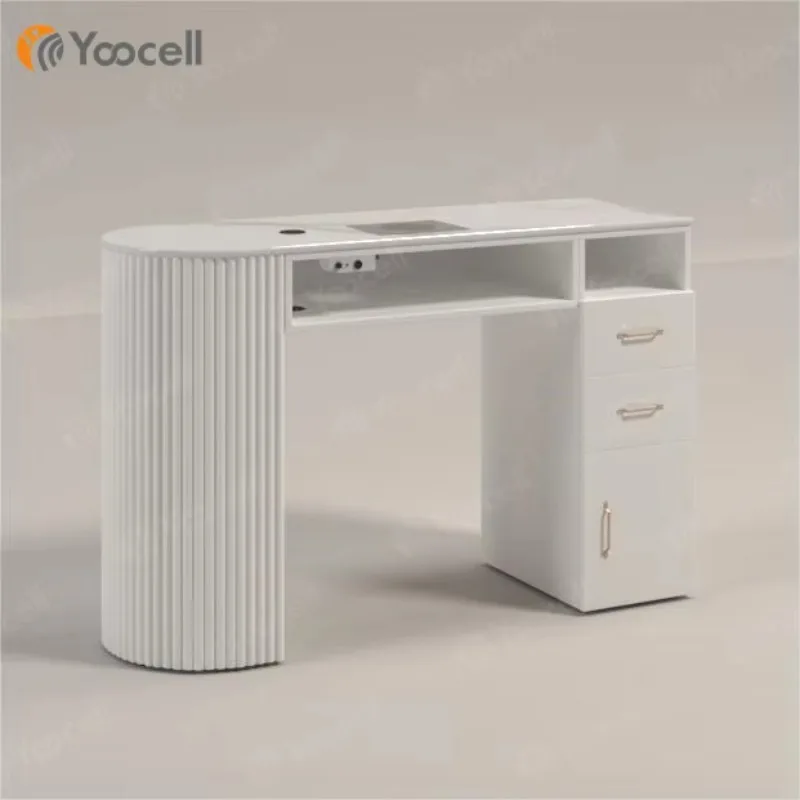 Modern Nails Table Salon Manicure Furniture Customized Sintered Stone Top Beauty Salon Manicure Table