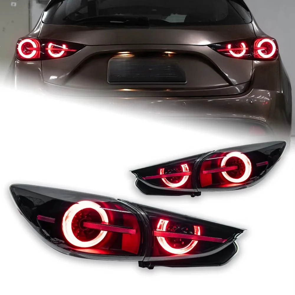 

Red LED Tail Light Assembly Plug & Play No Modification for 3 Axela LED Hatchback 3 DRL 5-door Dynamic Rear Light