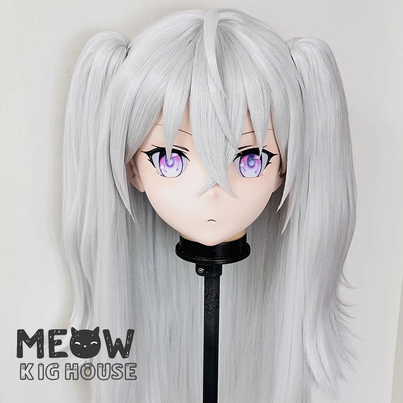 

Маска кигуруми (MEO594) ручной работы, настраиваемая, полностью закрывающая лицо, с замком, для кроссдрессинга, изображающая персонажа японского аниме/игры (мужчина-женщина)