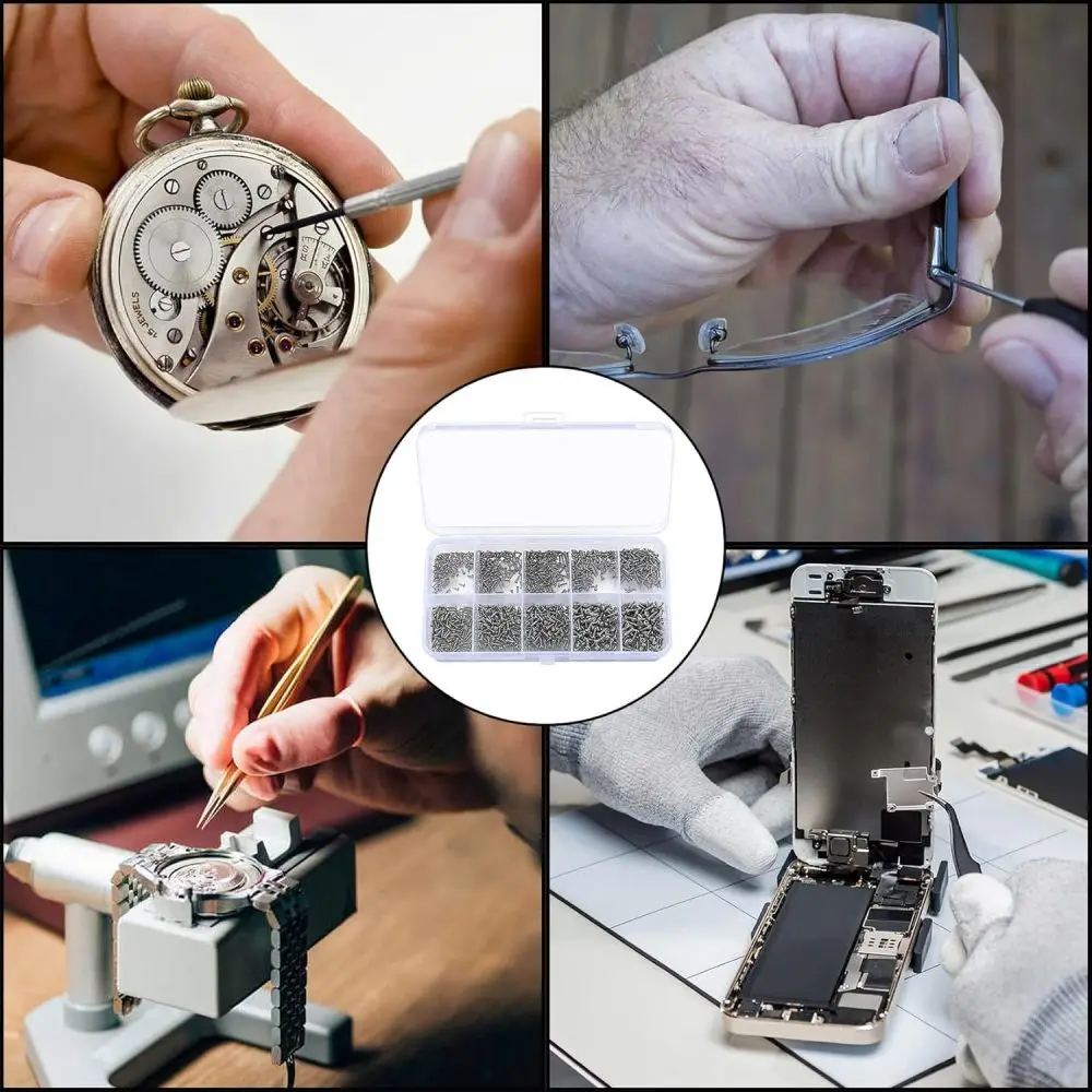 Assorted Phillips Round Head Small Fasteners Carbon Steel Hardware For Eyeglasses Repair Watch Making Assembly Tool Accessories