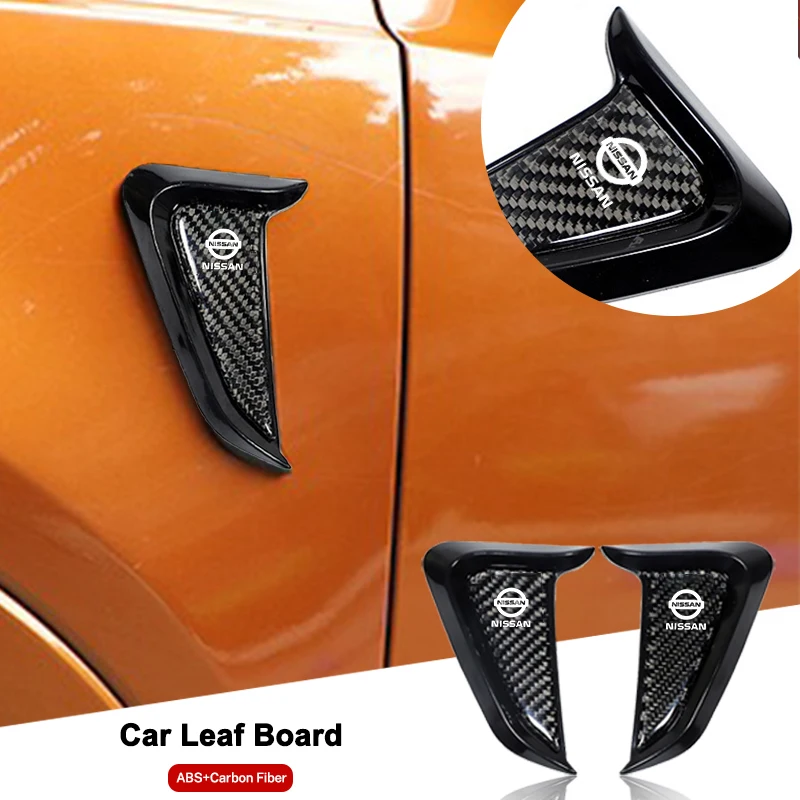 2pcs Universal Car Air Fender Hood Carbon Side Wing Decals For Nissan X-trail Qashqai Note Juke Sentra Patrol Almera Navara Leaf