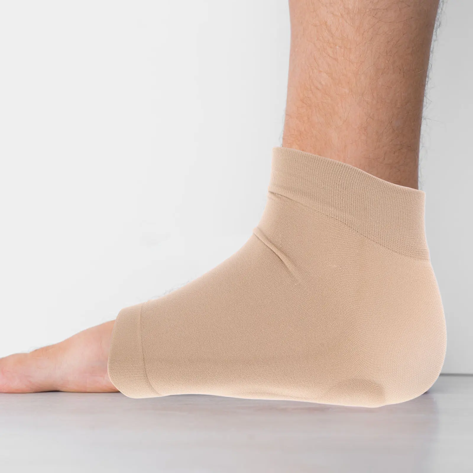 

1Pair Moisturizing Heel Sleeves for Cracked Heels Ankle Protector with Open Toe Breathable Soft Sebs Nylon Support for Men Women