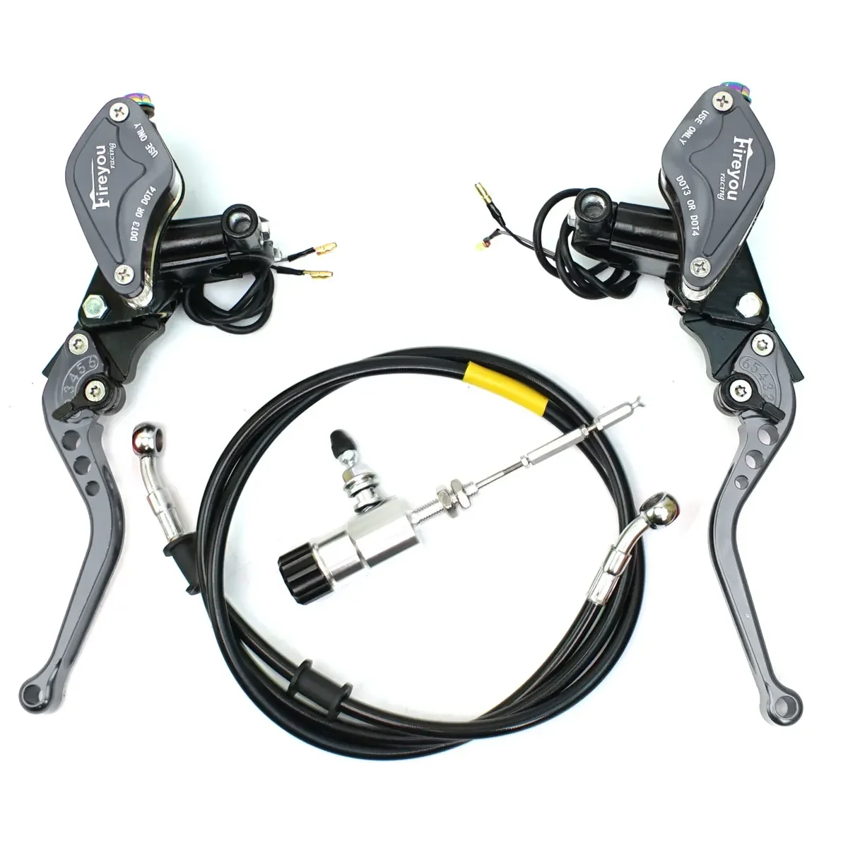 Paire Leviers De Frein & Embrayage Hydraulique CNC 22mm Réglables – Moto, Noir – Maître-Cylindre Moto Universel